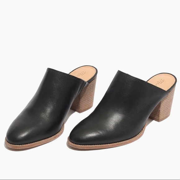 Madewell Shoes - Madewell Harper Leather Stack Block Mule Size 8.5